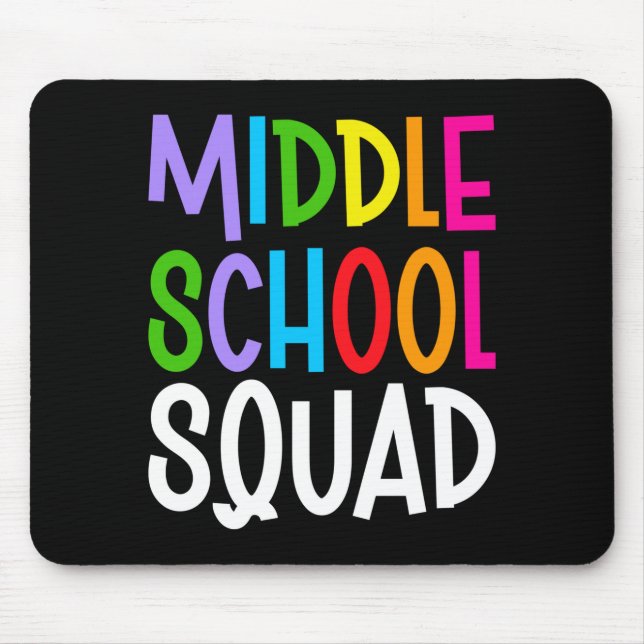 Mens back to school middle school squad team mouse pad (Front)