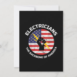Mens Backbone Of America Electrician Electrical Card