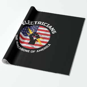 Mens Backbone Of America Electrician Electrical Wrapping Paper