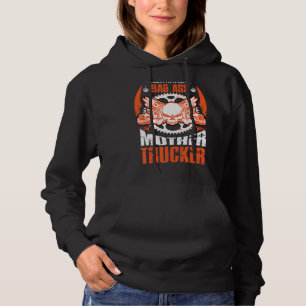 Mens Bad Skull Mother Trucker Semi Truck Driver Me Hoodie
