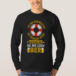 Mens Bademeister Beer Swimming Pool Swimming Outdo T-Shirt