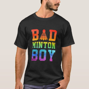 Mens Badminton Boy Graphic Shuttlecock Badminton P T-Shirt