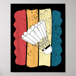 Mens Badminton Funny Vintage Funny Gift Idea  Poster