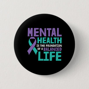 Mens Balance Life Mental Health Awareness Prevent 6 Cm Round Badge