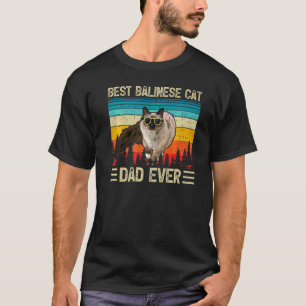 Mens Balinese Cat Vintage Best Balinese Cat Dad Ev T-Shirt