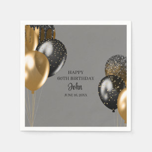 Mens Balloons Birthday Napkin