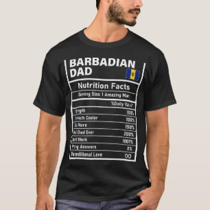 Mens Barbadian Dad Nutrition Facts Father's Day Na T-Shirt