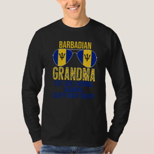 Mens Barbadian Grandma Barbados Flag Sunglasses Mo T-Shirt