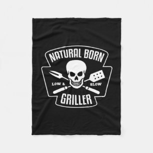 Mens barbecue natural born grillmeister griller fleece blanket