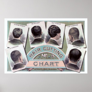MEN's BARBER SHOP HAIR STYLE CHART 1884