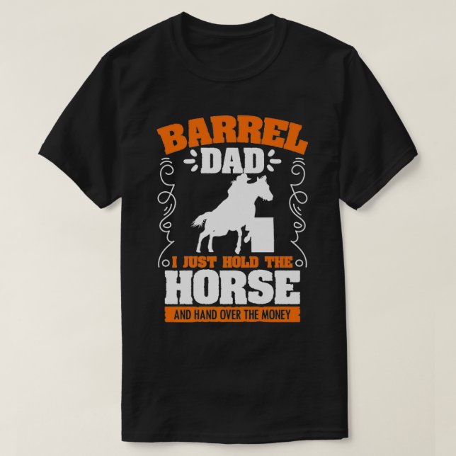 Mens Barrel Dad Barrel Racing Rodeo Horse Racer ra T-Shirt (Design Front)