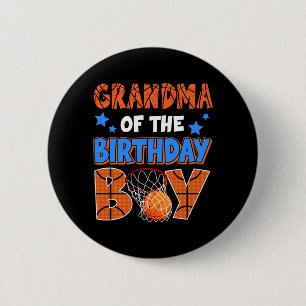 Mens Basball Grandma Of The Birthday Boy Family 6 Cm Round Badge
