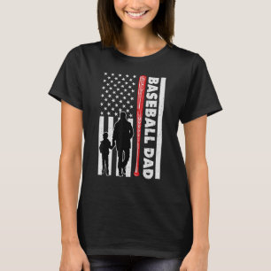 Mens Baseball Dad Flag Dad Men Baseball Fathers D T-Shirt
