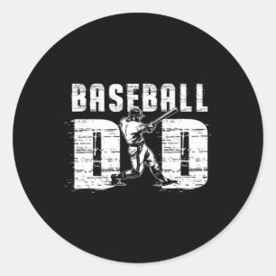 Mens Baseball Dad - Proud Baseball Dad - Fathers D Classic Round Sticker