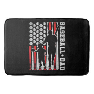 Mens Baseball Dad Shirt Coach Batter Pitcher Baseb Bath Mat