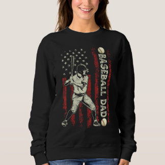 Mens Baseball Dad USA Flag  For Dad Men Baseball F Sweatshirt