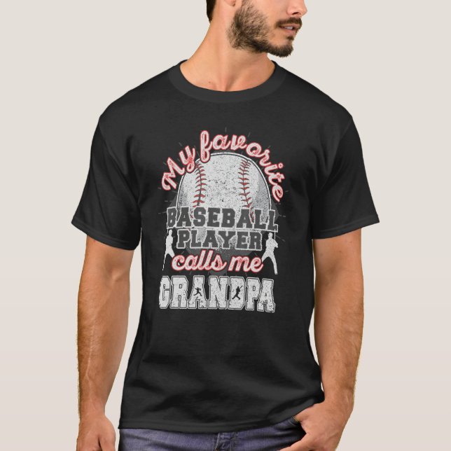 Mens Baseball Grandpa Favorite Baseball Player Cal T-Shirt (Front)