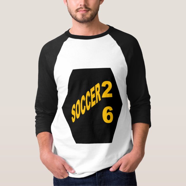 Men's Basic 3/4 Sleeve Raglan T-Shirt SOCCER 26 (Front)