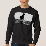 Mens Basic Black Sweatshirt Running Horse Template<br><div class="desc">Mens Basic Black Sweatshirt Template Add Your Own Text Pop Art Running Horse Add Image Logo Photo Men's Basic Black White Sweatshirt.</div>