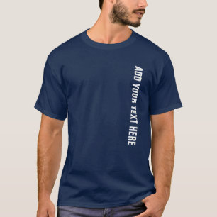 Mens Basic Dark T-Shirts Custom Template Navy Blue