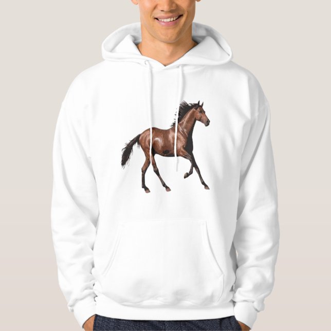 Men's Basic Hooded Horse Sweatshirt (Front)