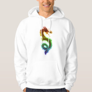 Men's Basic Hooded Sweatshirt Rainbow Dragon
