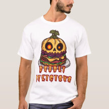Men's Basic T-Shirt Halloween Pumpkin Burger