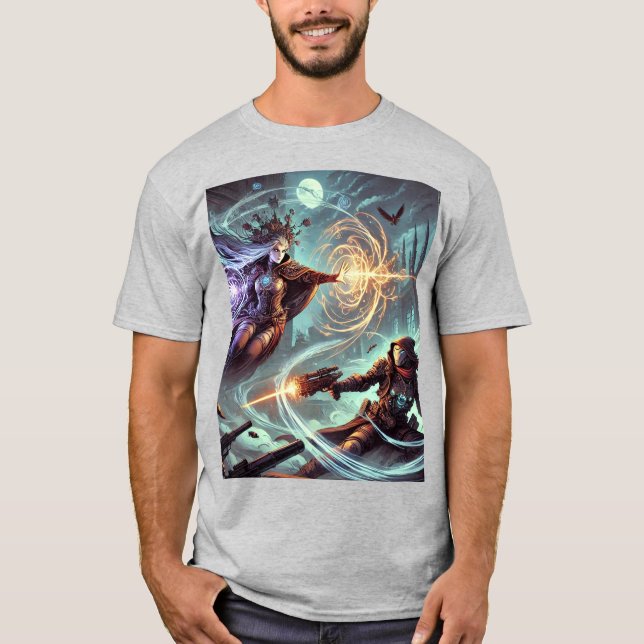Men's Basic T-Shirt In a stormy battlefield filled (Front)