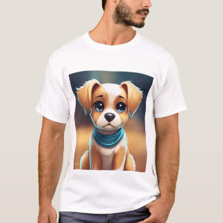 Men's Basic T-Shirt Printed Puppy 