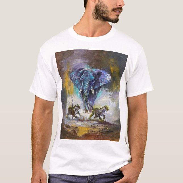 Men's Basic T-Shirt with Animals Design (Front)