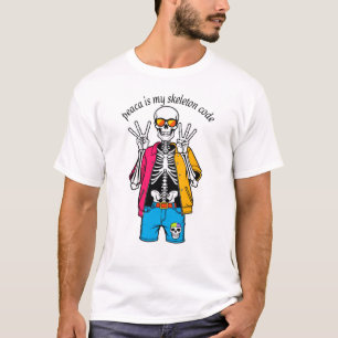 Men's Basic T-ShirtPastel Skeleton T-Shirt Peace