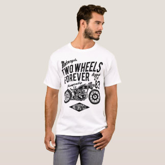 mens basic tshirt - two wheels forever motorcycle