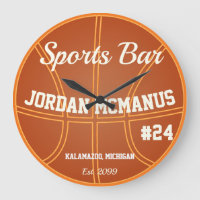 Men's  Basketball Sports Bar Clock Sign