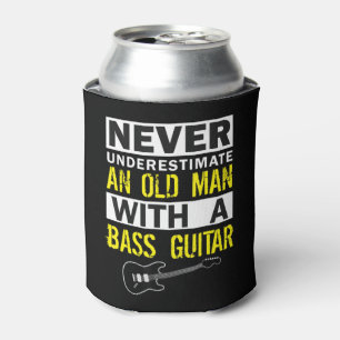 Mens Bass Player Musician Gift Father Grandfather Can Cooler