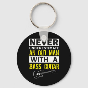 Mens Bass Player Musician Gift Father Grandfather Key Ring