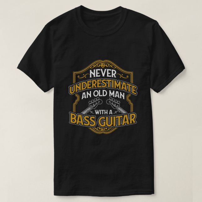 Mens Bassist Men Old Man With A Bass Guitar T-Shirt (Design Front)