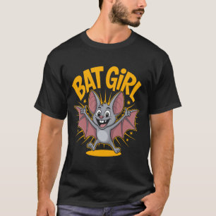 Mens bat girl womens cute cartoon flying animal T-Shirt