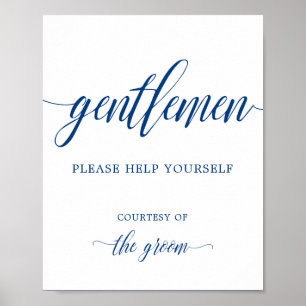 Men's Bathroom Basket Wedding Sign Calligraphy