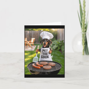 Mens Bbq Barbecue Pet The Cook Dog Dad Meme Card