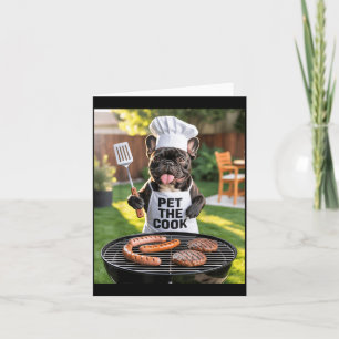 Mens Bbq Barbecue Pet The Cook Dog Dad Meme French Card