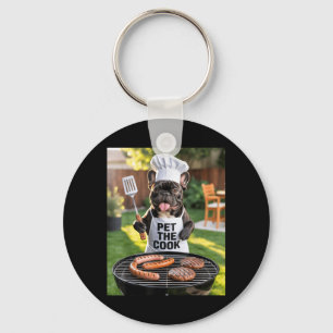 Mens Bbq Barbecue Pet The Cook Dog Dad Meme French Key Ring