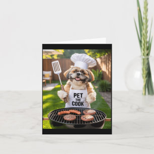 Mens Bbq Barbecue Pet The Cook Dog Dad Meme Shih Card