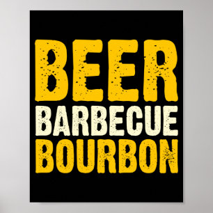 Mens bbq beer barbecue backyard grill party poster