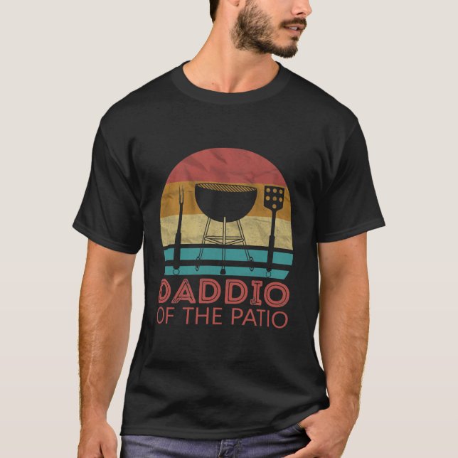 Mens BBQ Funny Daddio Of The Patio Fathers Day T-Shirt (Front)