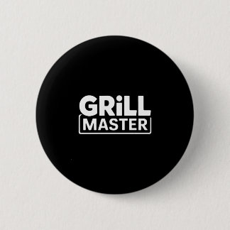 Mens bbq grill master backyard barbecue smoke king 6 cm round badge