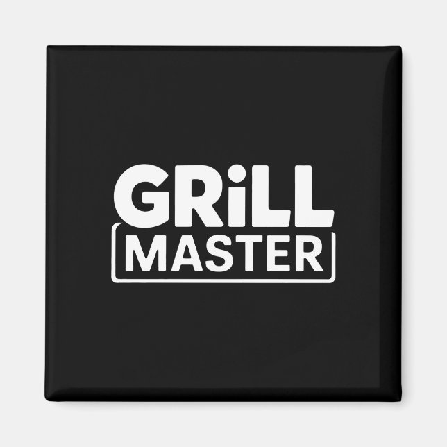 Mens bbq grill master backyard barbecue smoke king magnet (Front)