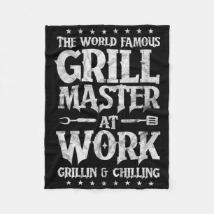 Mens Bbq Grillmaster Funny The World Famous Grill Fleece Blanket