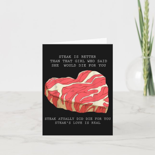 Mens Bbq Heart Graphic Funny Quote Single Meme Gri Card (Front)