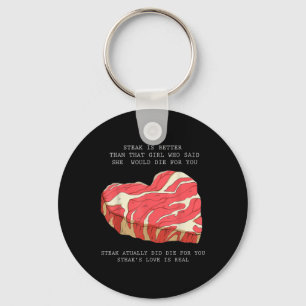 Mens Bbq Heart Graphic Funny Quote Single Meme Gri Key Ring
