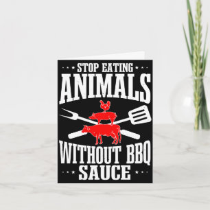 Mens bbq lover grilling barbecue chef brisket cook card